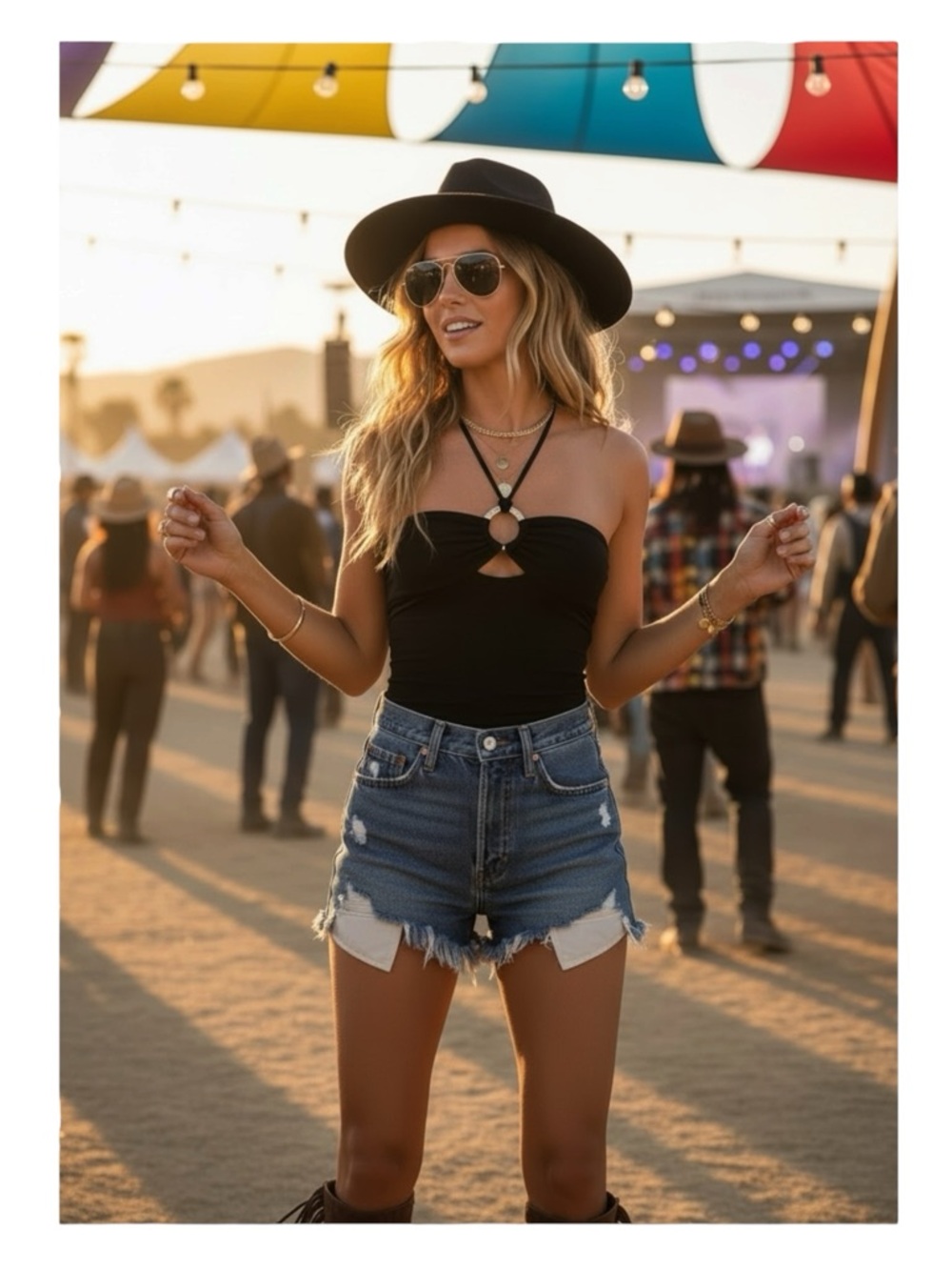 new Michael Kors 𖦹 Luxe Festival Gold Ring Halter Tankini Swim Top 𖦹 Black 𖦹 10 - Picture 15 of 16